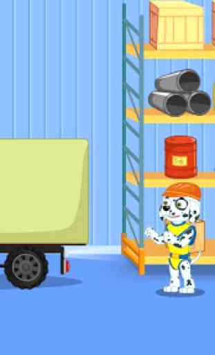 Puppy Patrol Games: máquinas de construção 4