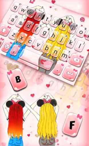 Tema Keyboard Best Friend Bow Girls 2