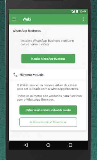 Wabi - número virtual para o WhatsApp Business 1