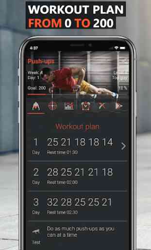 200 Push Ups - Bodyweight Workout, Fitness App 3