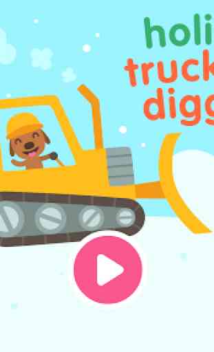 Caminhão e escavadora festivos Sago Mini 1
