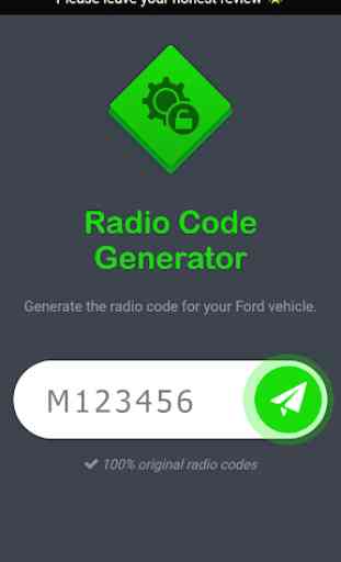 Generator for Ford radio codes - V, M, BP, C7 1