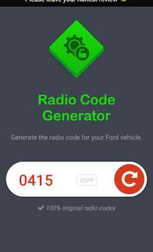 Generator for Ford radio codes - V, M, BP, C7 2