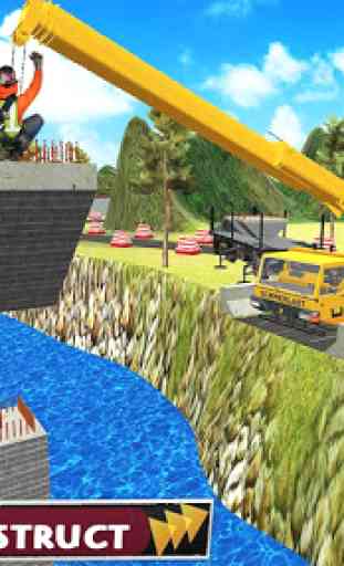 River Bridge construction : Road Bridge Builder 3D 3
