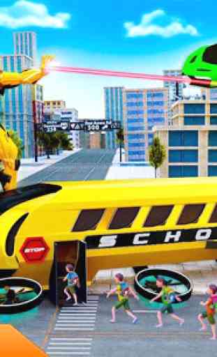 robô de ônibus escolar voador jogos de robô herói 2