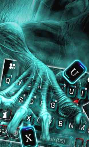 Tema Keyboard Green Zombie Skull 2 2