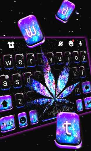 Tema Keyboard Shiny Galaxy Weed 2