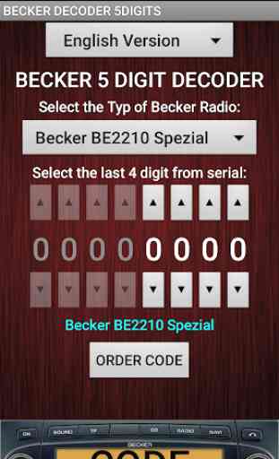 Becker 5Digit Radio Code 4