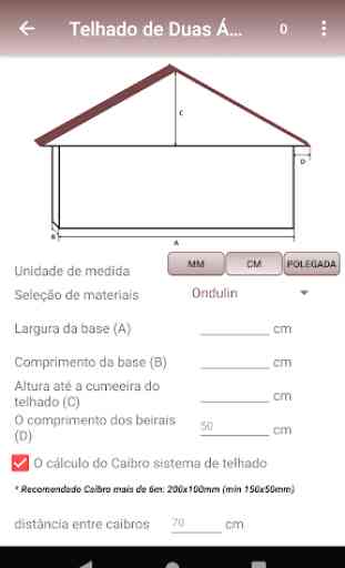 Cálculo do telhado - sistema de Caibro, Ripas FREE 3