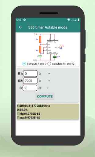Componentes eletrônicos e calculadora de circuitos 4