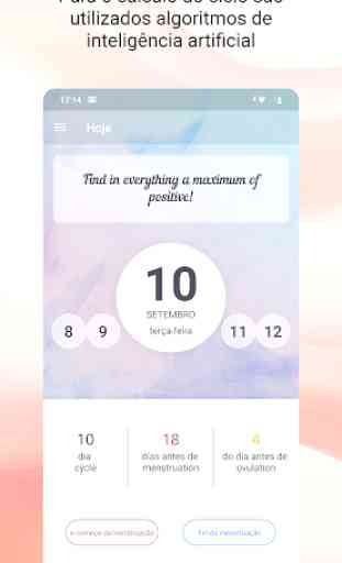 Feminino calendário do ciclo menstrual 1