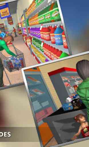 Jogo Virtual Supermercado Grocery Caixa família 3D 4