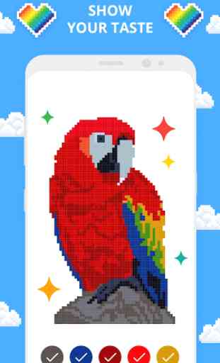 Pixel Art Coloração Páginas Jogo de Cor Por Número 3