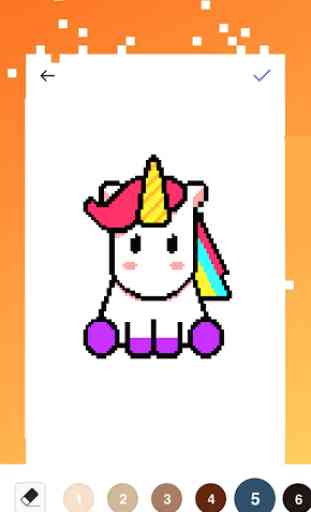 Unicorn Art Pixel - Color By Number 1