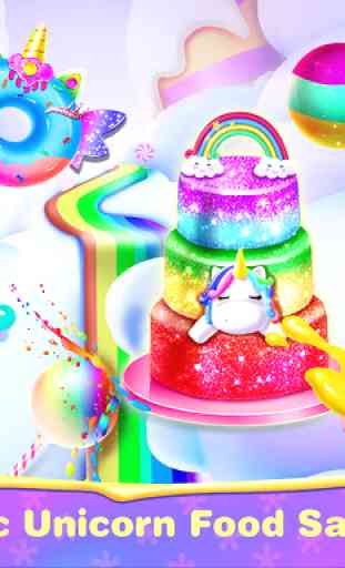 Unicórnio: Festa de salão de comida de arco-íris 1