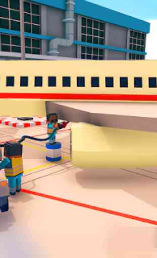 Blocky Aeroporto Chão Funcionários Voar Jogo de 3