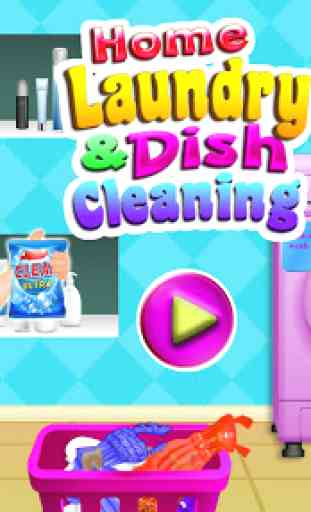 Casa de lavar roupa e lavar louça: limpeza quarto 3