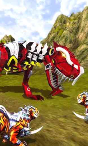Dinossauro robô v tigre t rex dinossauro jogos 3