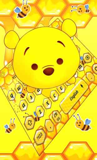 Kawaii Pooh Bear Keyboard Theme 1
