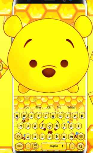 Kawaii Pooh Bear Keyboard Theme 2