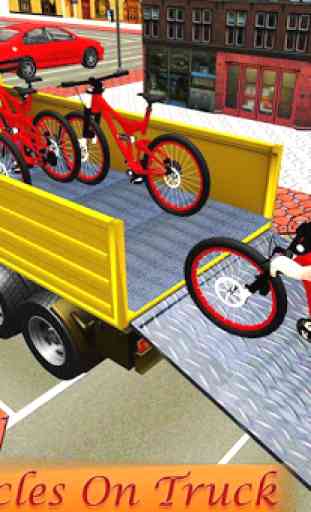 motorista de caminhão transporte de bicicleta 3d 2