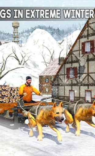 Neve Cachorro Trenó Transporte: Dog Simulator Game 1