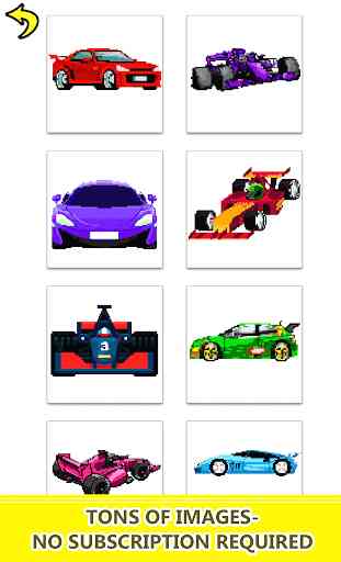 Racing Cars Color by Number - Pixel Art Coloring 1