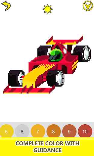 Racing Cars Color by Number - Pixel Art Coloring 2