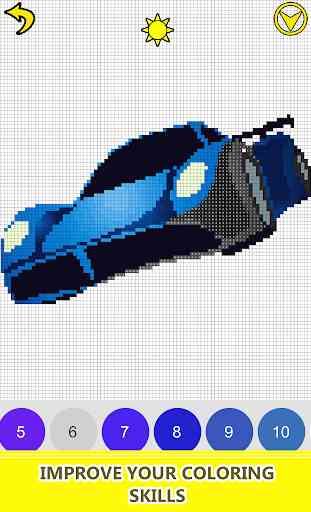 Racing Cars Color by Number - Pixel Art Coloring 3