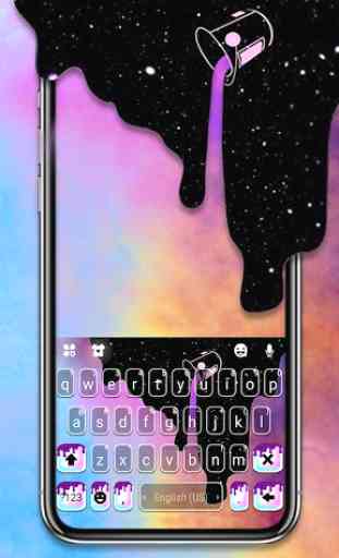 Tema Keyboard Galaxy Color Drip 1