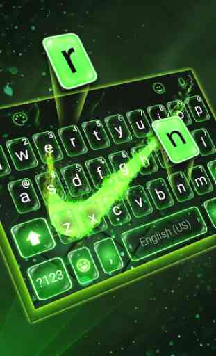 Tema Keyboard Green Neon Check 2