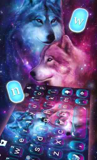 Tema Keyboard Neon Wolf Galaxy 2