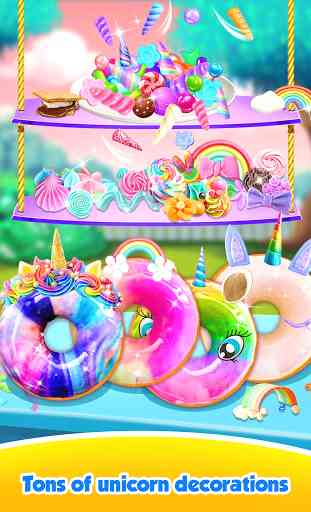 Unicorn Rainbow Donut - Sweet Desserts Bakery Chef 3