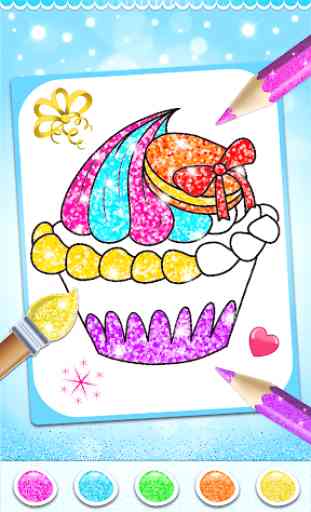 Glitter Ice Cream Coloring For Kids 2
