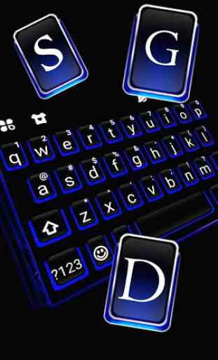 Tema Keyboard Blue Black 2