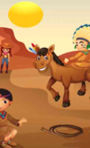 Ativos! Jogo para crianças a aprender sobre cowboys, índios e do Velho Oeste 1
