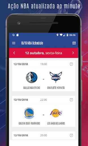 Calendário, pontuações e lembrete NBA 2019 2