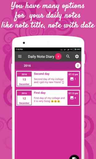 Daily note diary 3
