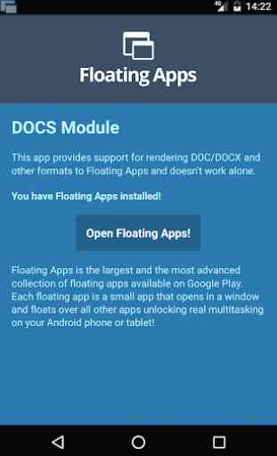 Floating Apps - DOCS Module 1