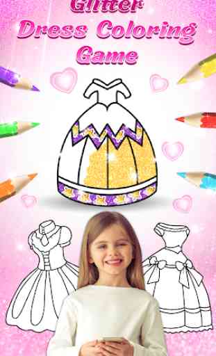 Glitter dress coloring and drawing book for Kids 1