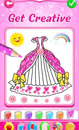 Glitter dress coloring and drawing book for Kids 2