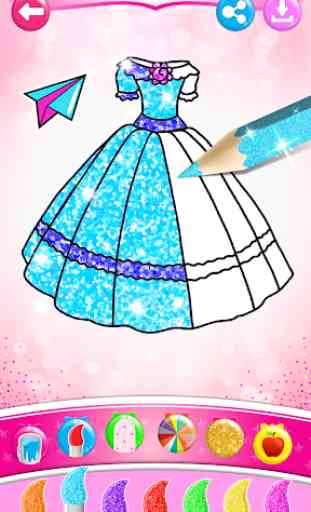 Glitter dress coloring and drawing book for Kids 4