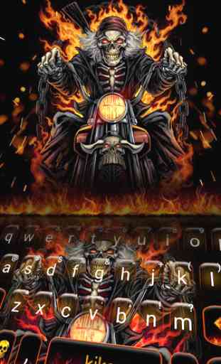 Novo tema de teclado Fire Skull Rider 1