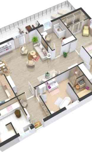 Planos de casa da Casa 3D 1