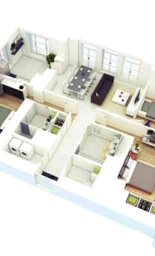 Planos de casa da Casa 3D 2