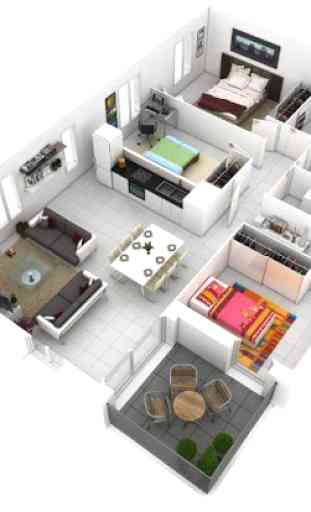 Planos de casa da Casa 3D 4