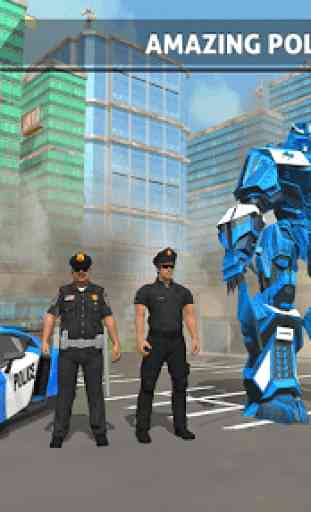 Police Robot Car Game - Police Plane Transport 3