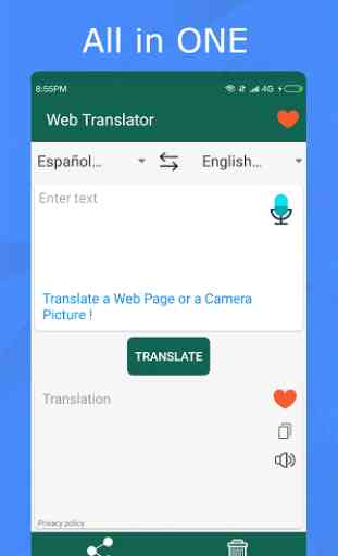 Tradutor para texto, páginas da web e fotos. livre 1