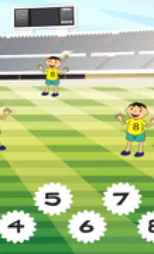 123 jogo para crianças sobre futebol: Aprenda a contar os números 1-10 para a creche, pré-escola ou creche. Aprender para a Copa do Mundo em 2014 no Brasil! 3