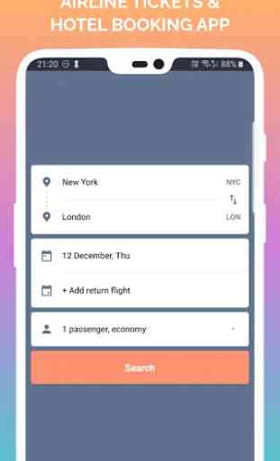 Bilhetes de avião e Hotel Booking app 1